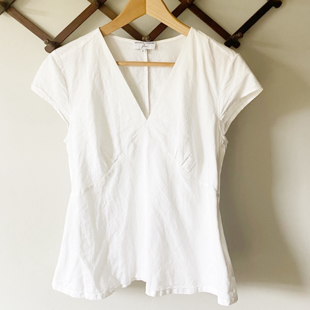 Universal Standard Linen V Neck Blouse